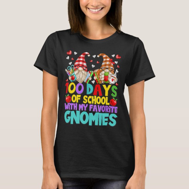 T-shirt 1Ere Année Professeur Gnome Pour Femmes 100 Jours  (Devant)