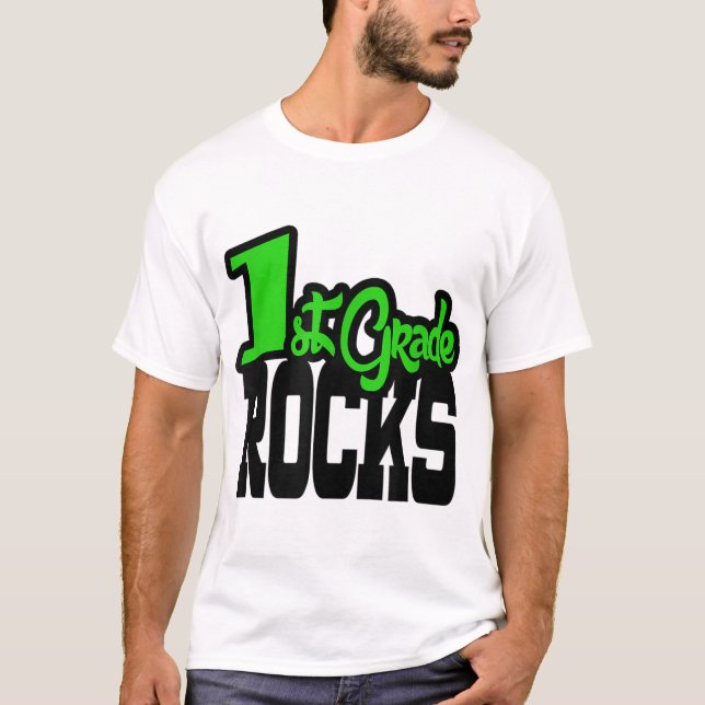 T-shirt 1ère année ROCKS Green School Enseignant Cadeau (Devant)