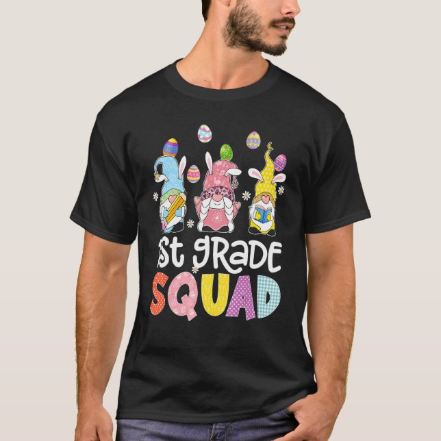 T-shirt 1ère année Squad Bunny Gnome Rabbit Oeufs Chasse T (Devant)