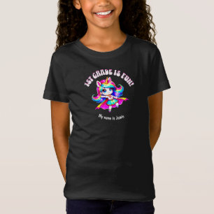 T-Shirt 1ère classe anime licorne fille citation rose noir