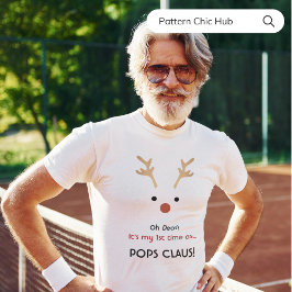 T-shirt 1ère fois Pops Claus Blanc moderne Noël de famille