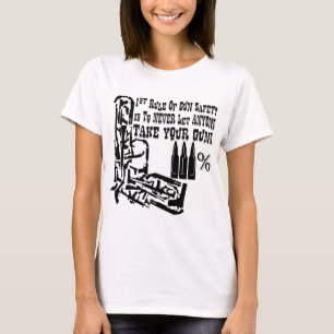 T-shirt 1ère Règle De Sécurité Des Armes À Feu Ne Laisse J