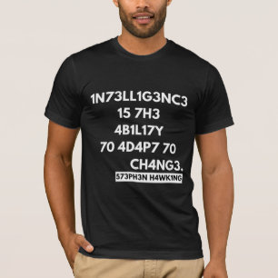 T-SHIRT 1N73LL1G3NC3 15 7H3 4B1L17Y 70 4D4P7 70 CH4NG3.