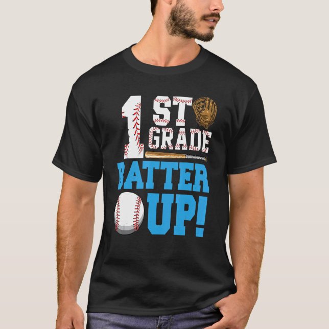 T-shirt 1re année Retour à l'école 1re année Frappez Baseb (Devant)
