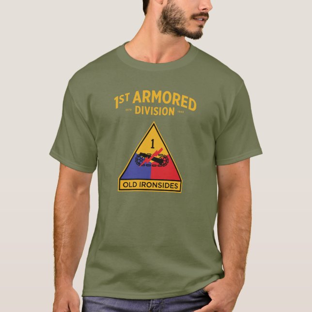 T-shirt 1re insigne de division blindée "Vieux côtés" (Devant)