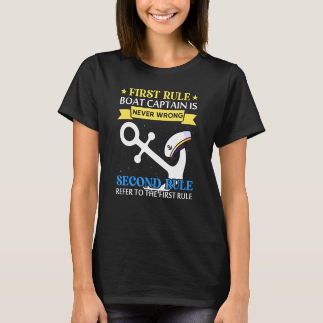 T-shirt 1re règle Le capitaine de bateau n'a jamais tort (Devant)