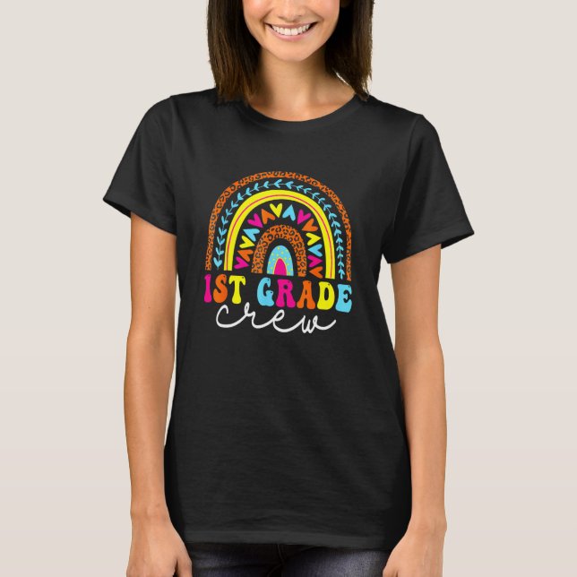 T-shirt 1st Grade Crew Back To School Rainbow Teachers Kid (Devant)