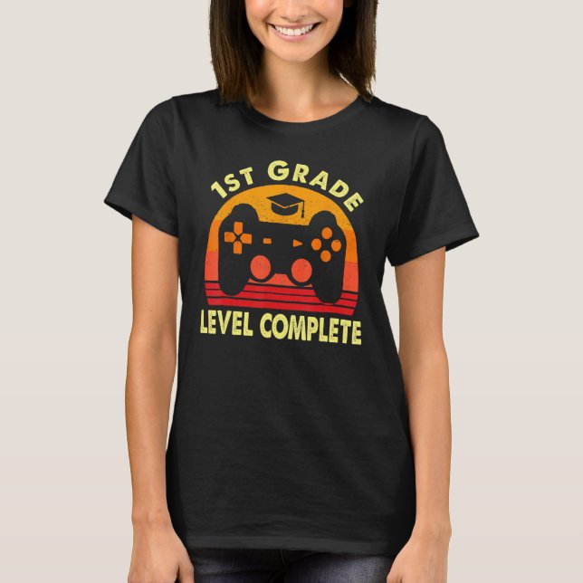 T-shirt 1st Grade Graduation Level Complete Video Game Gam (Devant)