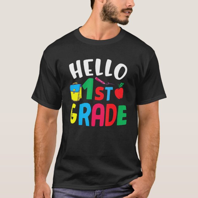 T-shirt 1st Grade  Hello First Grade (Devant)