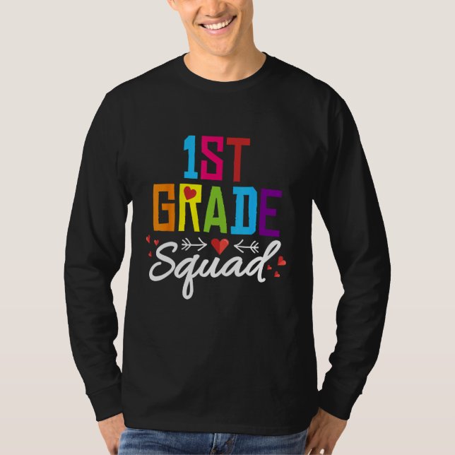 T-shirt 1st Grade Squad  First Teacher Student Team Back T (Devant)