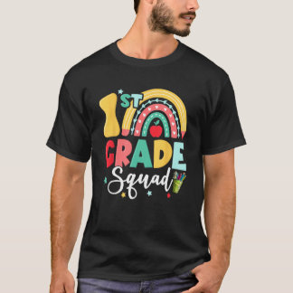 T-shirt 1st Grade Squad Team Funny Back To School Girls Bo