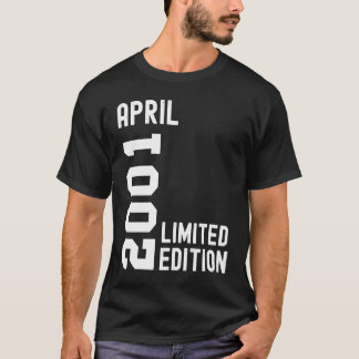 T-shirt 2001 Avril Bonne fête d'anniversaire