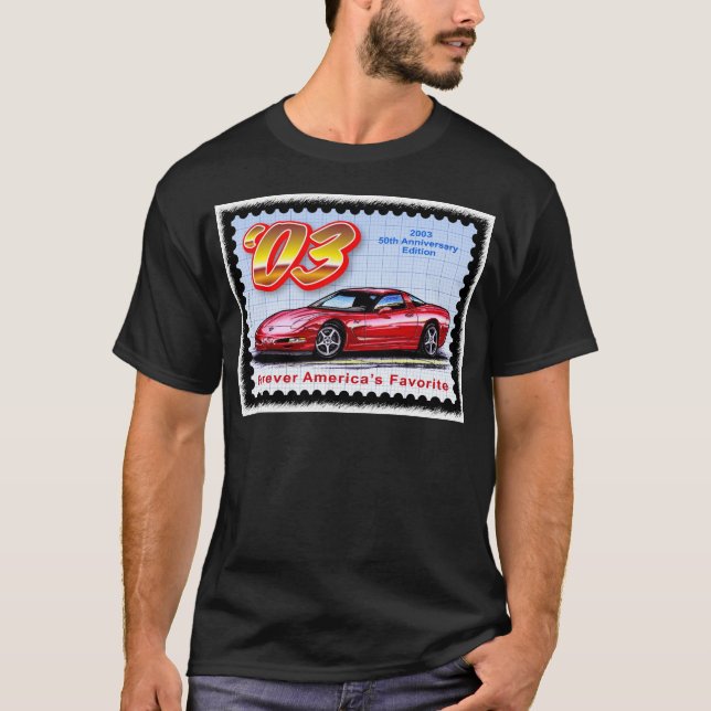 T-shirt 2003 cinquantième anniversaires Corvette (Devant)