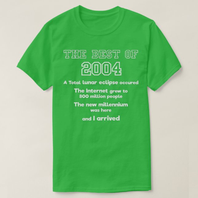 T-shirt 2004 18e anniversaire T cadeau pour garçons de 18  (Design devant)