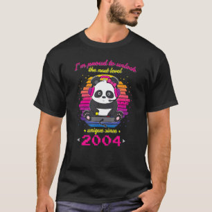T-shirt 2004 Anniversaire Cake Panda Jeu Déverrouiller le 