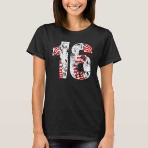 T-shirt 2007 16ème anniversaire Numéro 16 ans de baseball