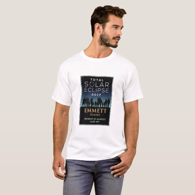 T-shirt 2017 éclipse solaire totale - Emmett, (Devant entier)