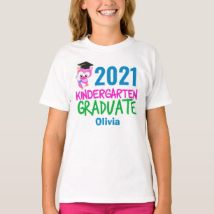 T-shirt 2021 Jardin d'enfants Graduation Cute Chouette ros
