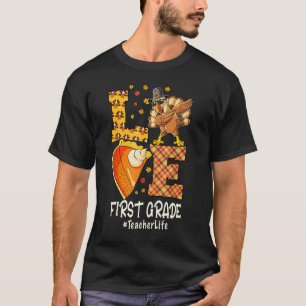 T-shirt 2021 Thanksgiving Love 1st Grade Turquie automne a