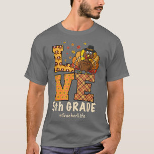 T-shirt 2021 Thanksgiving Love 5e année Enseignant Turquie