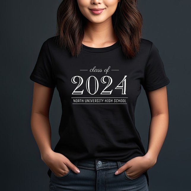 T-shirt 2022 Elegant Black and White Custom Graduation (Créateur téléchargé)
