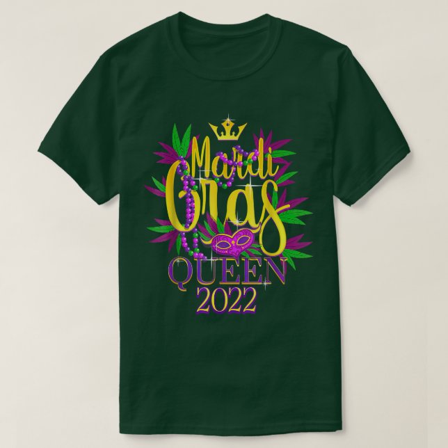 T-shirt 2022 Mardi Gras Queen Crown Mask, 2022 Mardi Gras (Design devant)