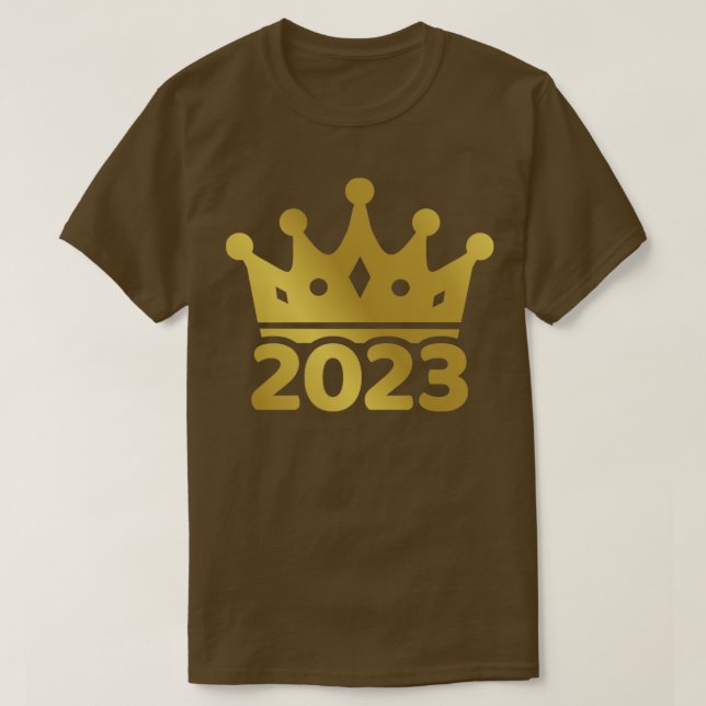 T-shirt 2023 avec couronne pour anniversaire et fête (Design devant)