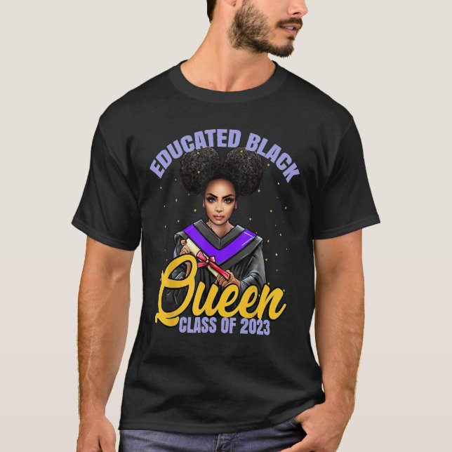 T-shirt 2023 Black Girl Graduation HBCU Purple Lavender Vi (Devant)