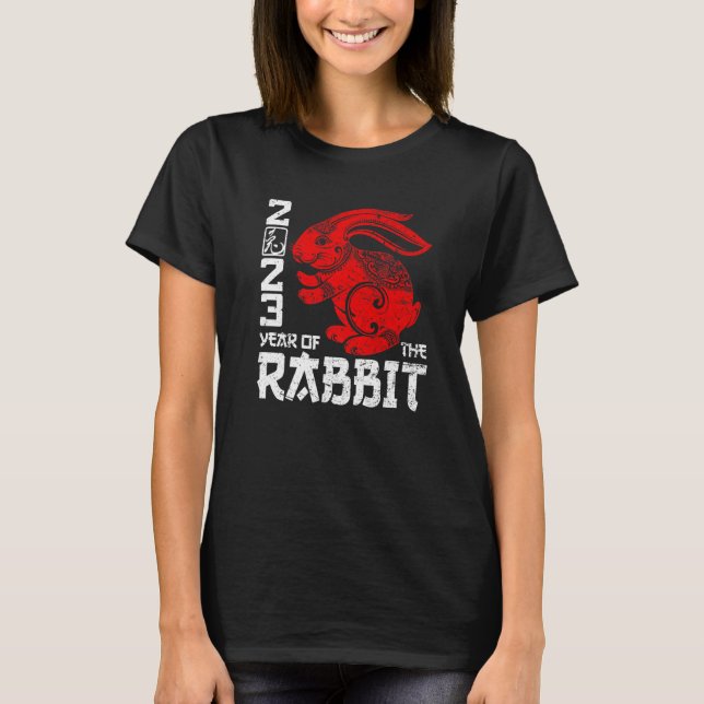 T-shirt 2023 Nouvel An chinois du lapin Zodiac H (Devant)