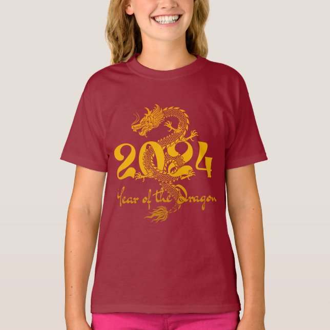 T-shirt 2024 Année du Nouvel An chinois du Dragon (Devant)