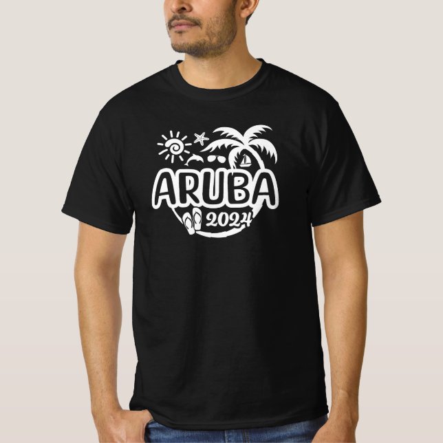 T-shirt 2024 Aruba Vacation ou Voyage Design (Devant)