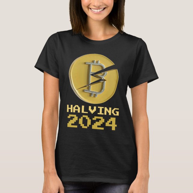 T-shirt 2024 Bitcoin Halving Crypto Cryptocurrency Halveni (Devant)
