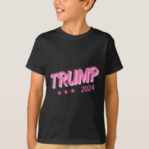 T-shirt 2024 - Drôle Donald Trump - Lettres de bulle rose