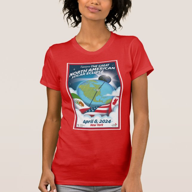 T-shirt 2024 Éclipse solaire totale New York (Devant)