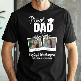 T-shirt 2024 Fier papa de l'étudiant photo personnalisée