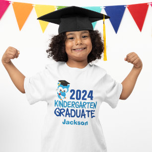 T-shirt 2024 Jardin d'enfance Graduation Cute Blue Owl Kid