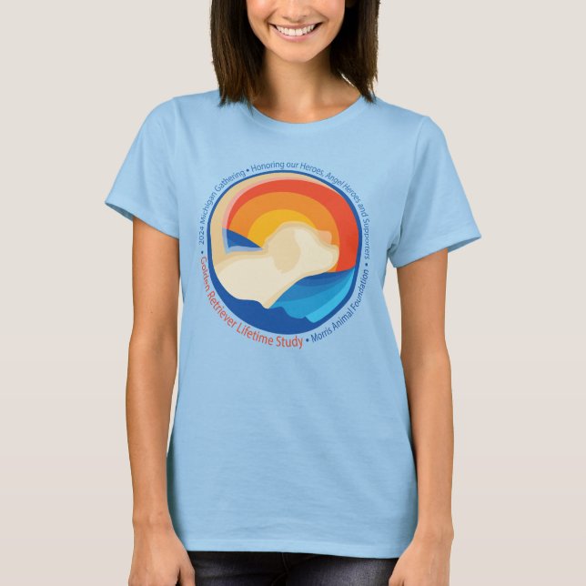 T-shirt 2024 Michigan GRLS Gathering - Bleu de base fémini (Devant)