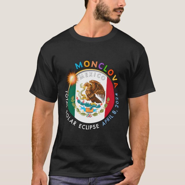 T-shirt 2024 Total Éclipse Solaire Monclova Mexique (Devant)