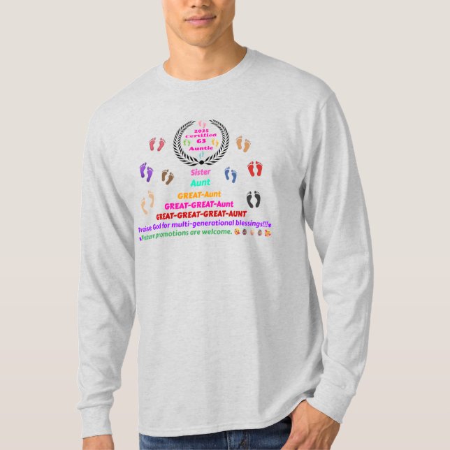 T-shirt 2025 "G3" : Tee commémorative Great-Great-Tante. (Devant)