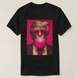 T-Shirt 2025 Lustig Cool Donald Trump Rosa Kaugumm