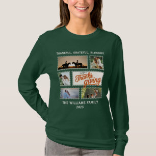 T-shirt 2025 Thanksgiving Photo Collage Family Corresponda