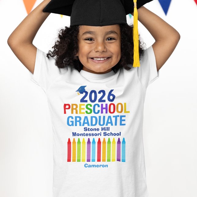 T-shirt 2026 Preschool Graduate Cute Custom Kids (Créateur téléchargé)