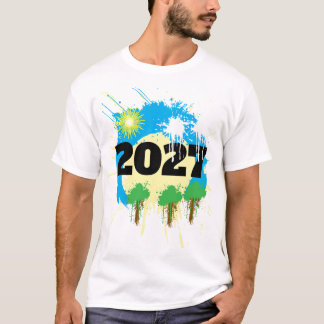T-shirt 2027 Merveilleuses couleurs vives NOUVEL AN