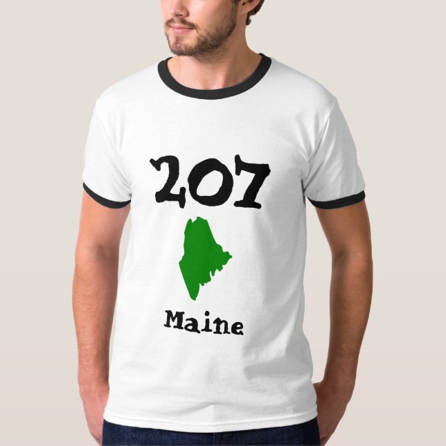 T-shirt 207, Indicatif régional du Maine, Lewiston, Biddef (Devant)