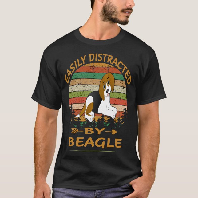 T-shirt 209 Facilement Distrait Par Le Beagle (Devant)