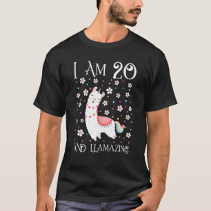 T-shirt 20 Ans 20E Anniversaire Llamazing Girl Kids Lla