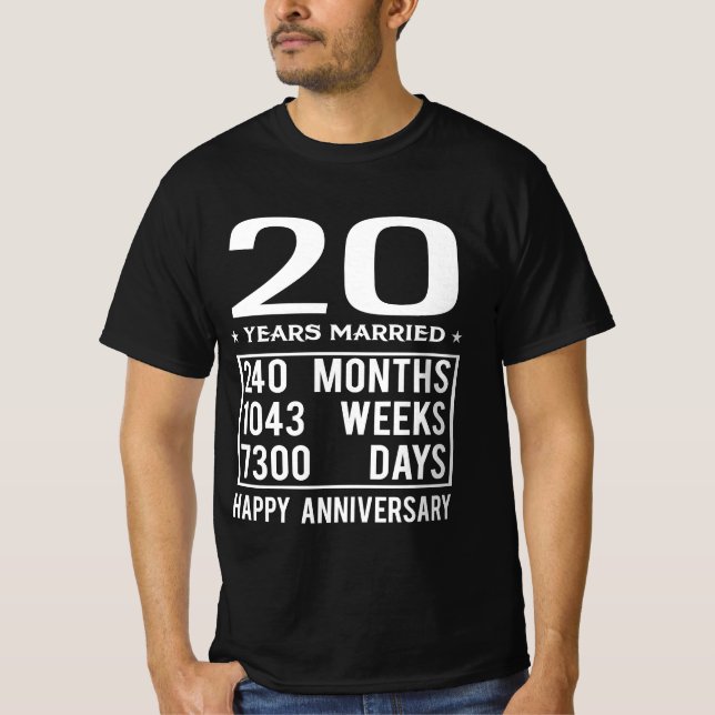 T-shirt 20 ans de mariage - Joyeux anniversaire de Mariage (Devant)