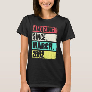 T-shirt 20 ans  Incroyable depuis mars 2002  20e anniversa