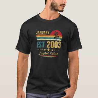 T-shirt 20 Ans Janvier 2003 20e Anniversaire