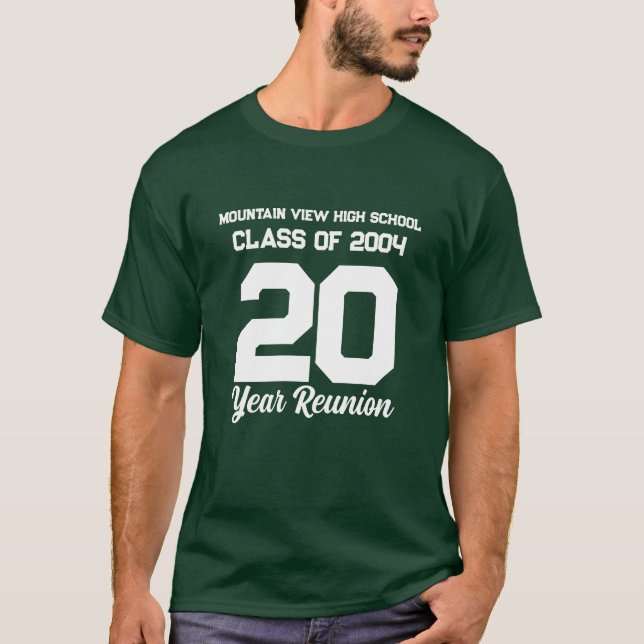 T-shirt 20 ans Lycée Réunion White Sporty Texte (Devant)